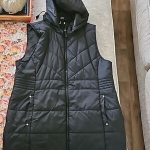 Maurices Black Hooded Puffer Vest